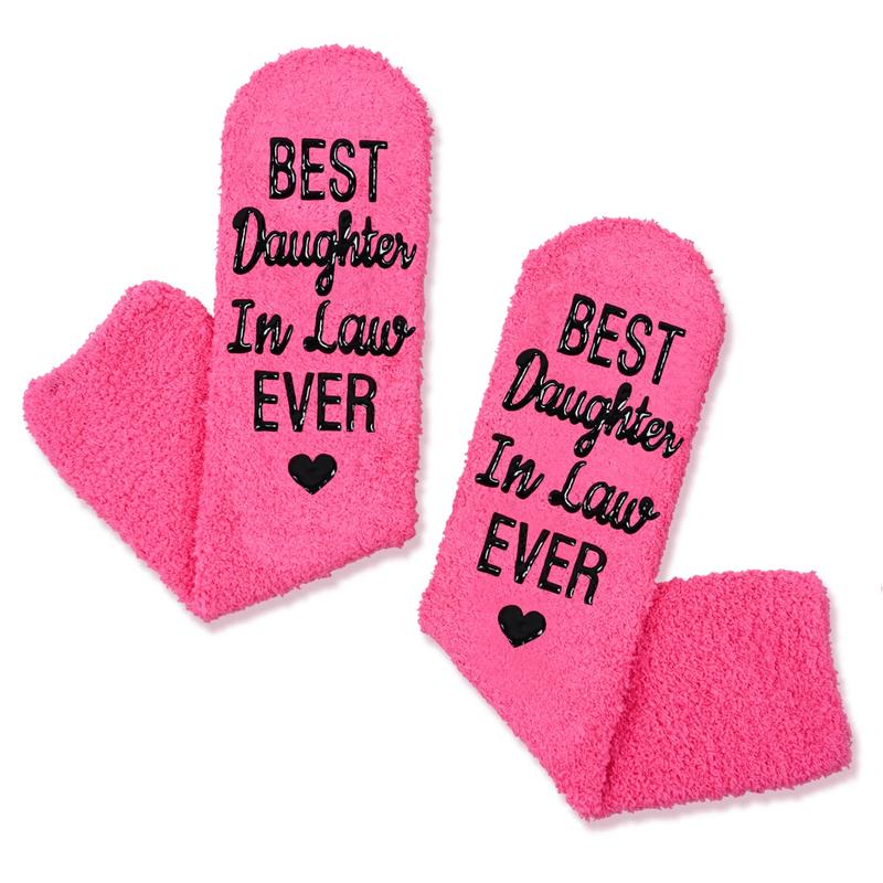 HAPPYPOP Best Gifts for Daughter In Law, Daughter In Law Gifts from Mother In Law, Unique Daughter In-Law Gifts, Fuzzy Socks for Women, Mothers Day Gift