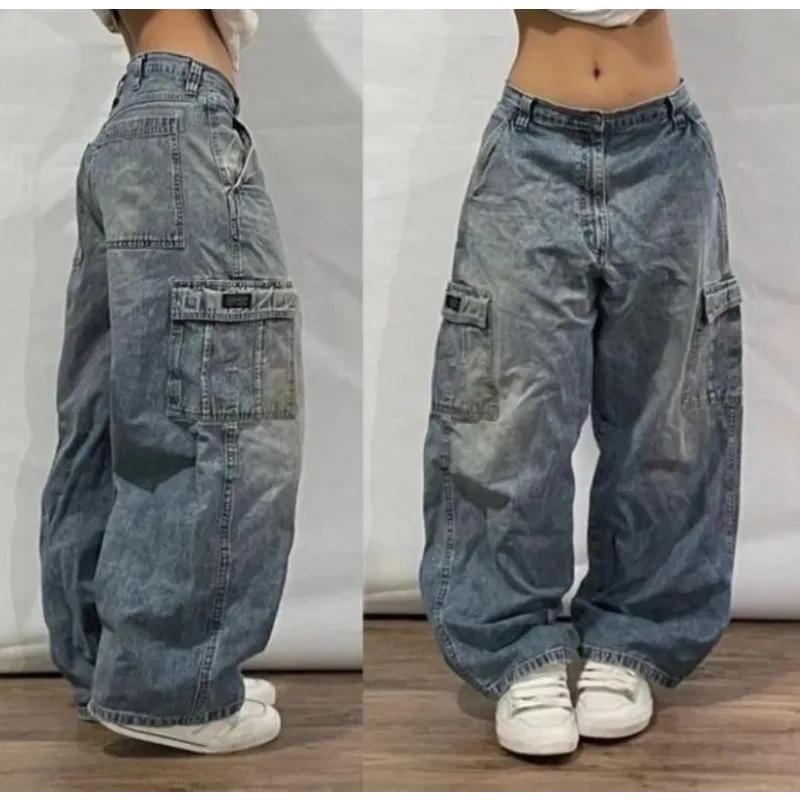 Y2K Fashion New Women Letter Print Baggy Jeans Streetwear Vintage Gothic Popular Casual Joker High Waist Wide Leg Pants Clothing