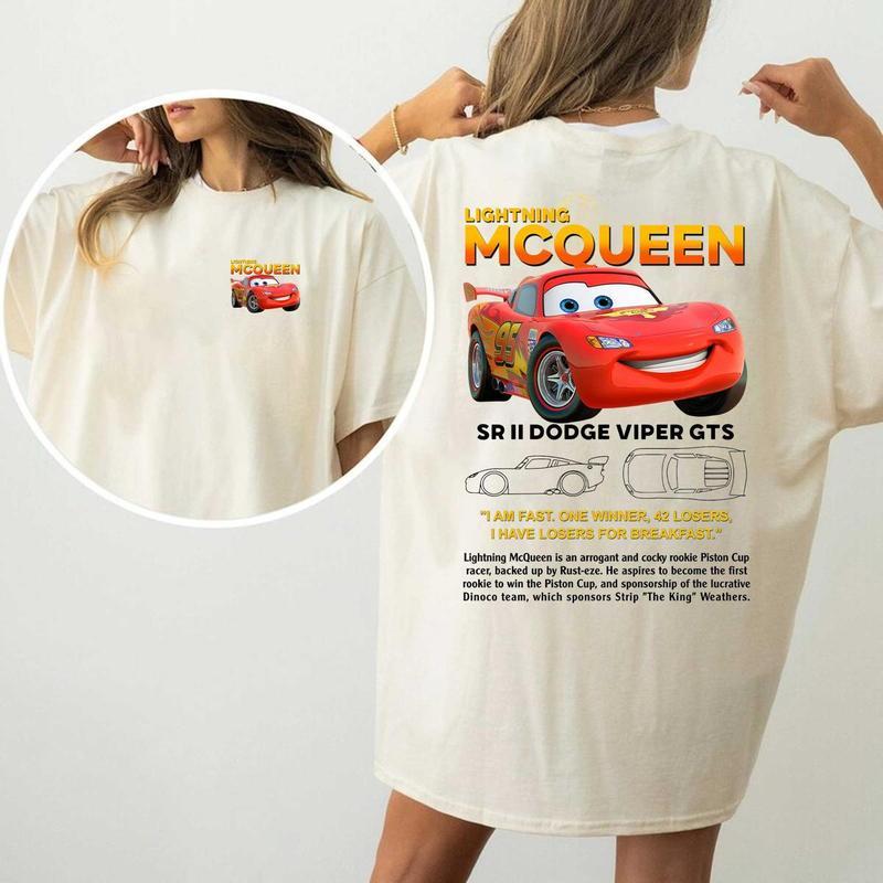 95 Lightning McQueen and Sally, Couples Car Shirt