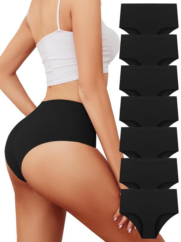 Women's Solid Color Knicker, Soft Comfy Breathable Panties Set for Daily Wear, Underwear for All Seasons