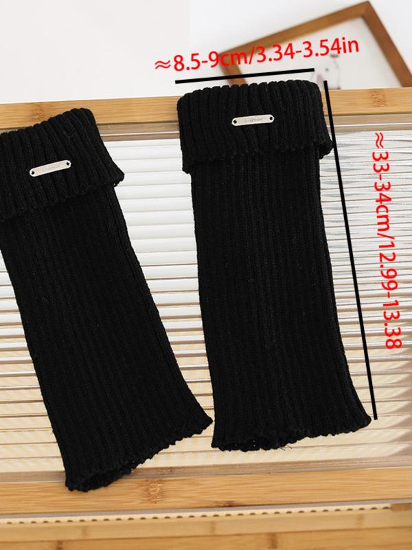 Women's Solid Over The Calf Socks, Casual Comfy Warm Leg Warmers for Fall & Winter, Women's Socks for Daily Wear