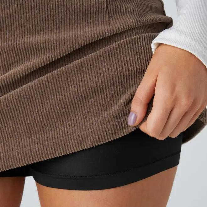 High Waisted Invisible Zipper 2-in-1 Mini A-line Corduroy Casual Skirt