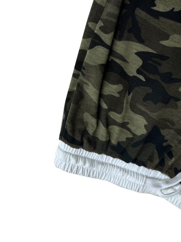 Women's Camo Print Drawstring Waist Wide Leg Pants, Casual Pocket Trousers for Fall & Winter, Women's Bottoms for Daily Wear