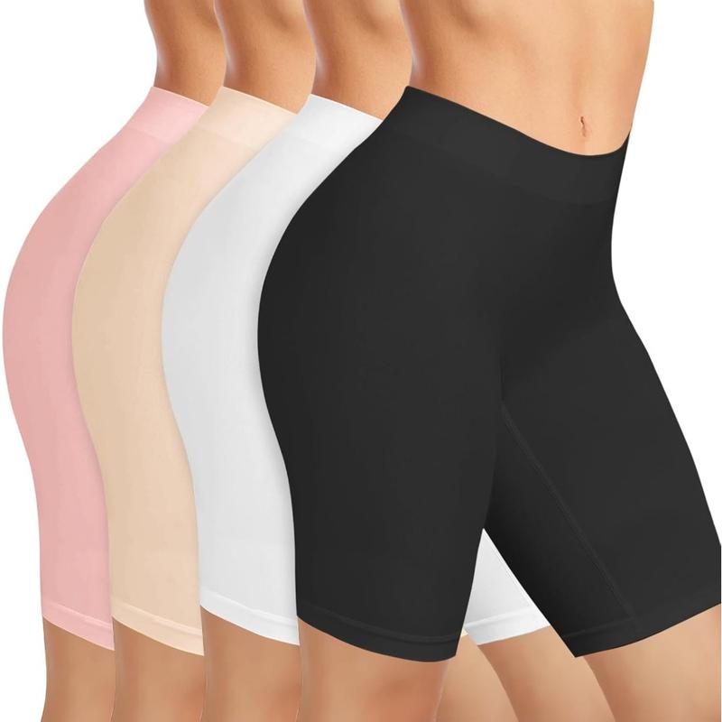 4 Pack Slip Shorts for Women Under Dresses, Seamless Anti Chafing Shorts Summer