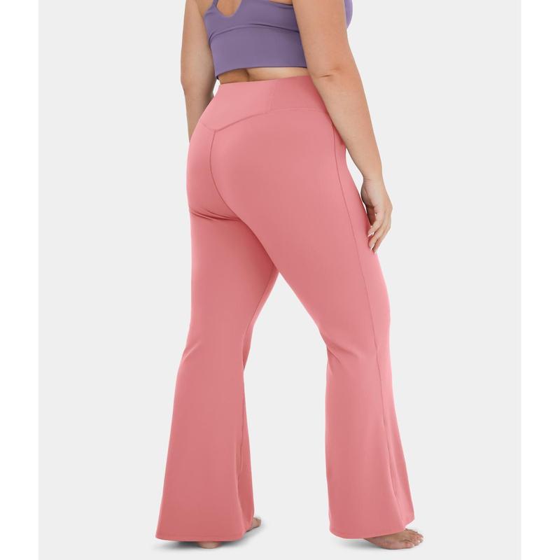 Halara Crossover High Waisted Back Pocket Plus Size Super Flare Leggings