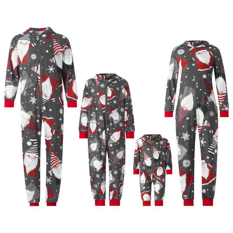 Couples Matching Christmas Pajamas Hoodie Onesie Cartoon Elk Snowman Print Suit Zipper Jumpsuit Holiday Sleepwear Pjs for Women Men