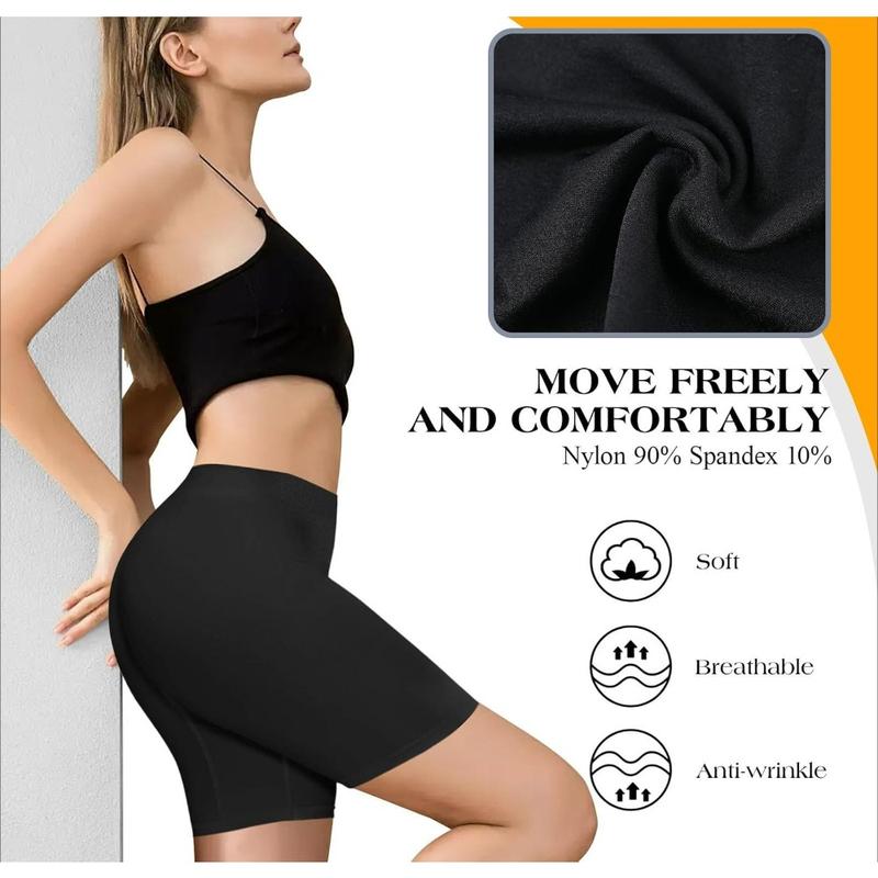 4 Pack Slip Shorts for Women Under Dresses, Seamless Anti Chafing Shorts Summer