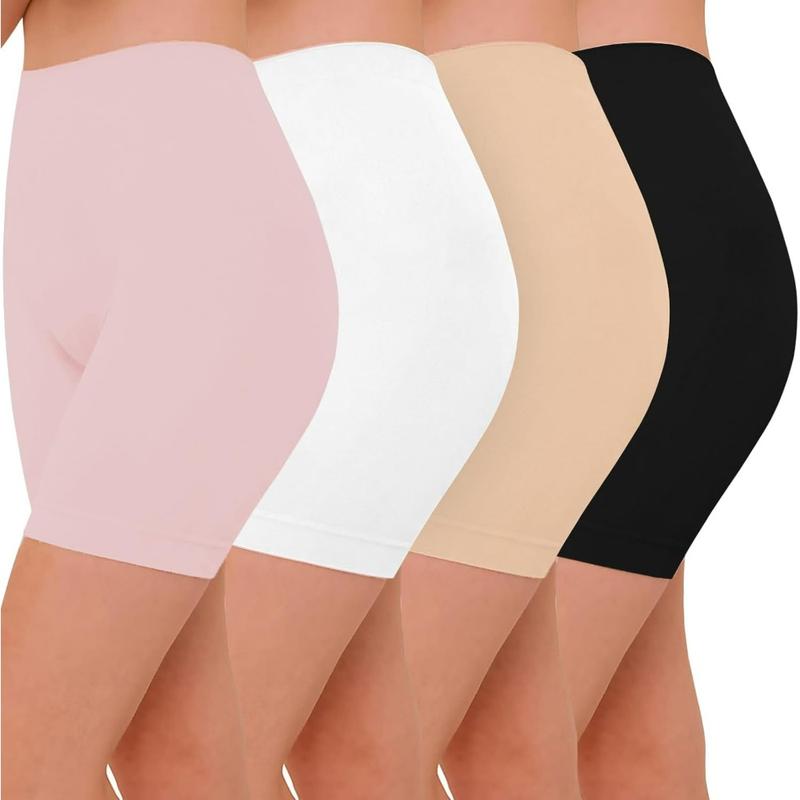 4 Pack Slip Shorts for Women Under Dresses, Seamless Anti Chafing Shorts Summer