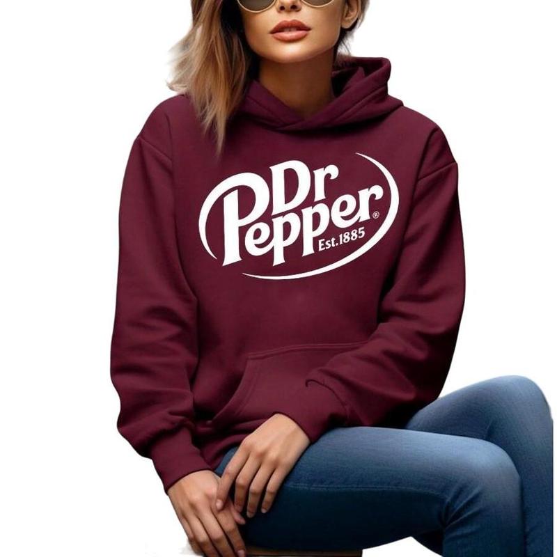 Dr Pepper Est 1885 Unisex Hoodie T-shirt, Dr Pepper Hoodie, Soda Sweater, Casual Cotton Graphic Tee Gift For Men And Women, Full Size, Full Color