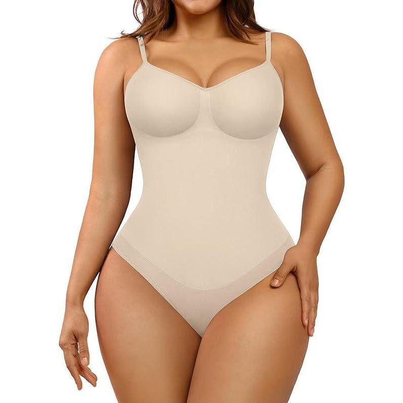 FeelinGirl Seamless Covered Bust Jumpsuit Thong Bodysuit  Basic  Comfort tts Fit Womenswear