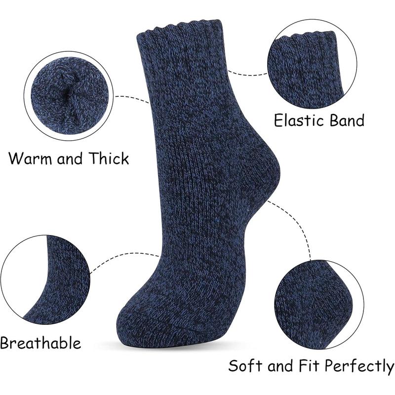 Wool Socks for Women, 5 Pairs of Warm Winter Cozy Thermal Thick Socks Gifts for Women Womenswear Comfort