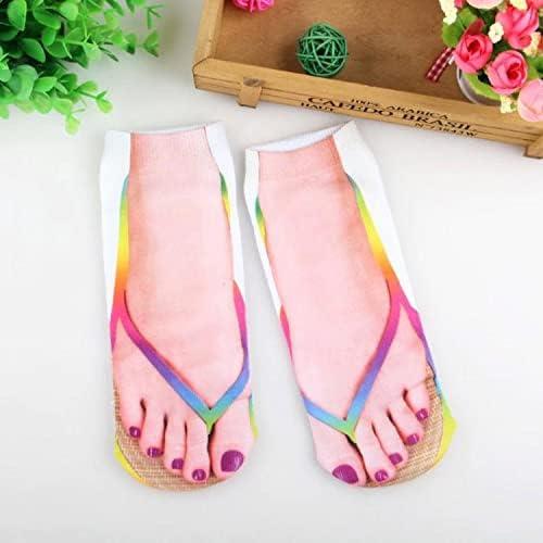 Unisex 3D printed ankle socks flip flop design socks cute funny Socks - looks like you're wearing sals  socks