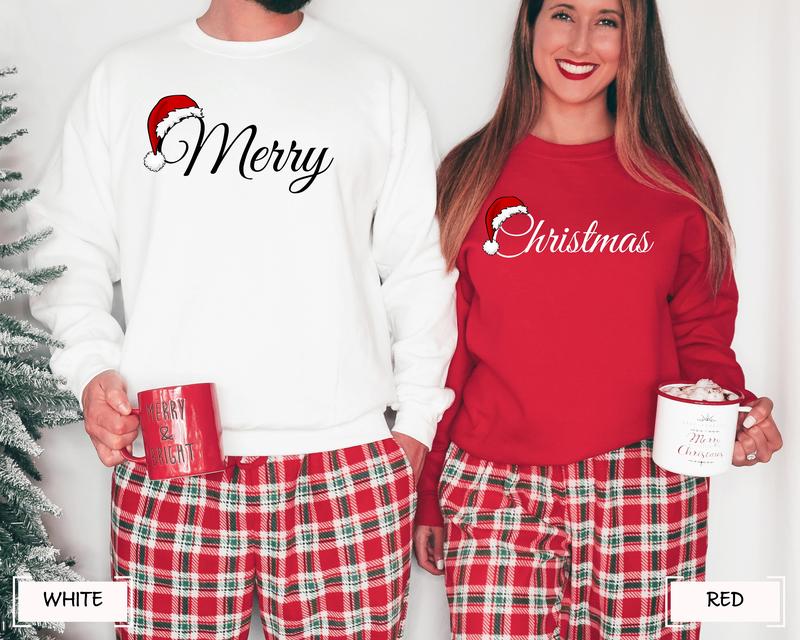 Couple Christmas Sweatshirt, Couple Xmas Shirt, Couples Matching Outfits, Holiday Merry Christmas Sweatshirt, Xmas Matching Pajama,