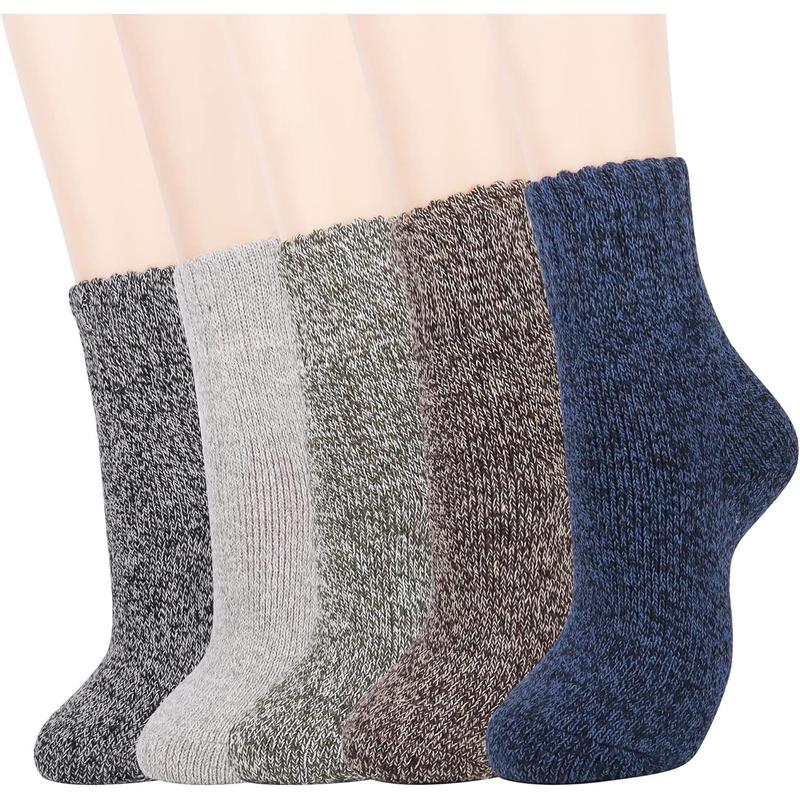 Wool Socks for Women, 5 Pairs of Warm Winter Cozy Thermal Thick Socks Gifts for Women Womenswear Comfort