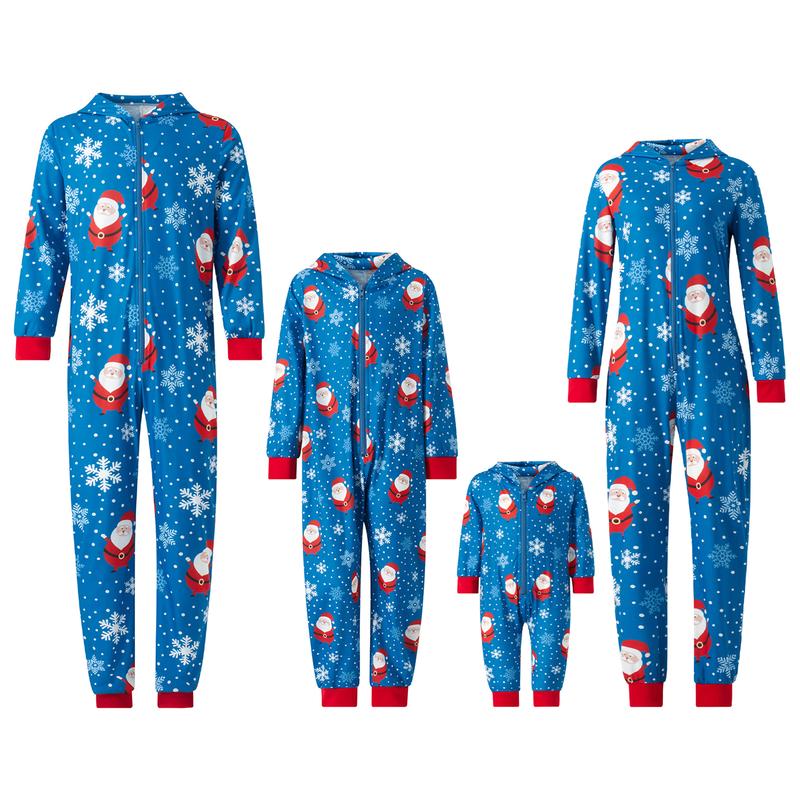 Couples Matching Christmas Pajamas Hoodie Onesie Cartoon Elk Snowman Print Suit Zipper Jumpsuit Holiday Sleepwear Pjs for Women Men