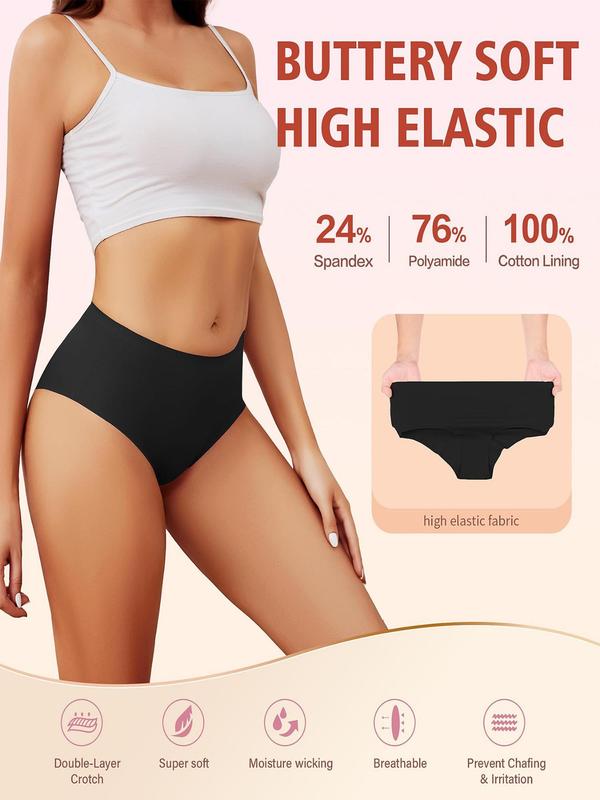 Women's Solid Color Knicker, Soft Comfy Breathable Panties Set for Daily Wear, Underwear for All Seasons