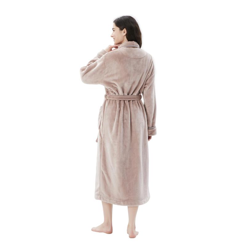 Christmas Gift Women's Bathrobe Shawl Collar and Hooded,Lounge Sleepwear Robe Side Pockets