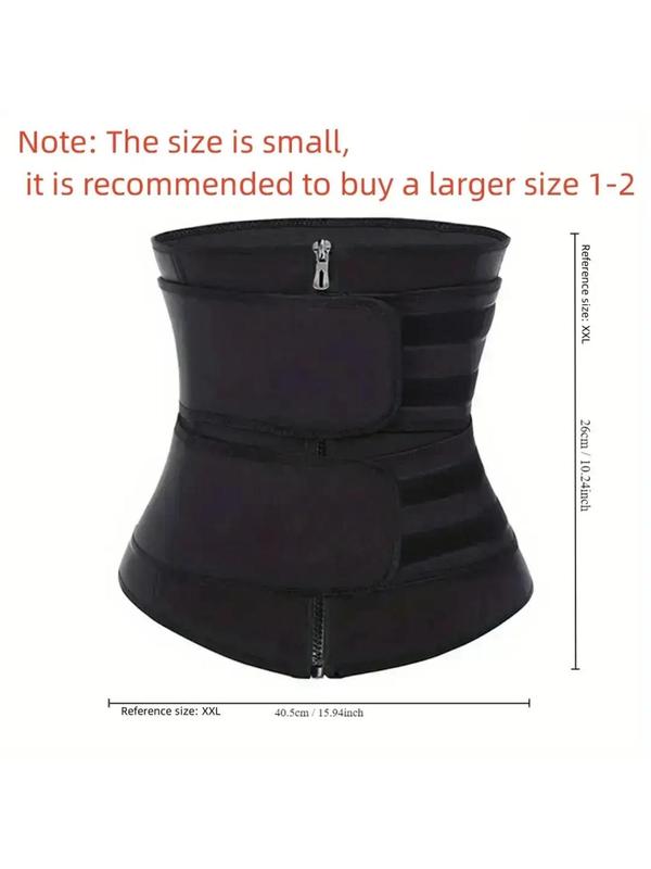 Women's Zipper Adjustable Waist Trainer, Solid Color Tummy Control Waist Cincher, Women's Sports & Outdoor Clothes Accessories for Daily Use, Gym Clothes