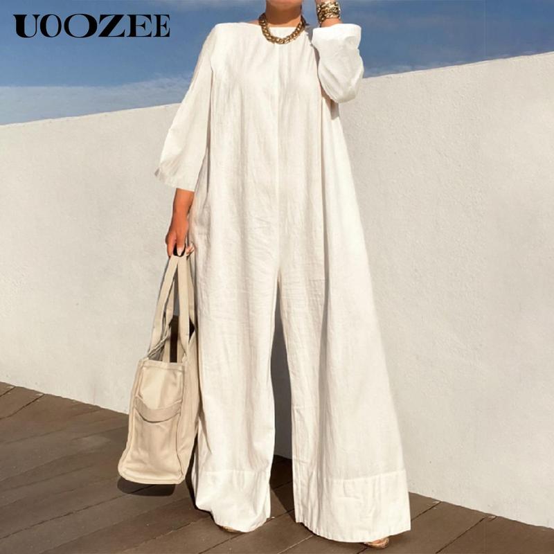 UOOZEE Women's Solid Color Sleeveless Wide Leg Jumpsuit – Basic Style Simple and stylish, highlighting the daily elegance of modern women winter jumpsuit