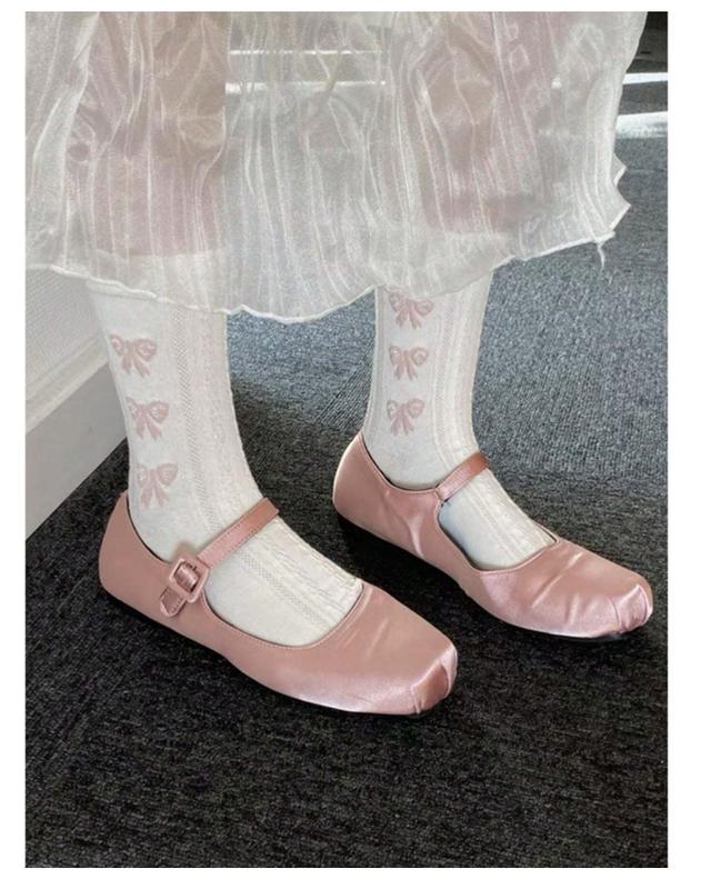 7 Pairs White & Pink Bowknot Bubble Top Women's Mid-Calf Socks - Cute & Comfortable Daily Wear