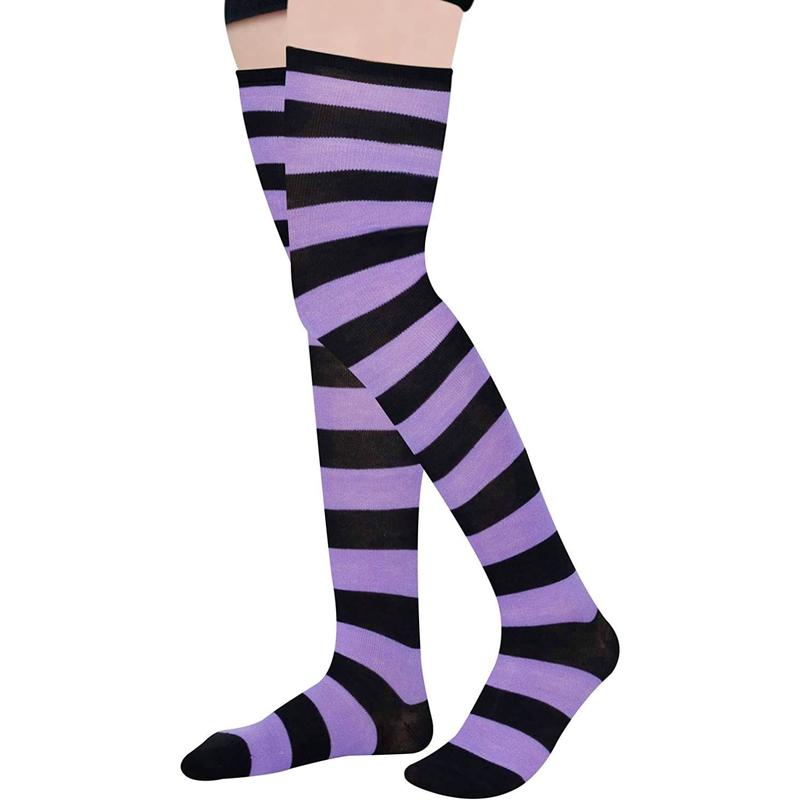 Zmart Striped Thigh High Socks Knee High Socks for Women Teen Girls, School Socks Long Socks Over the Knee Socks