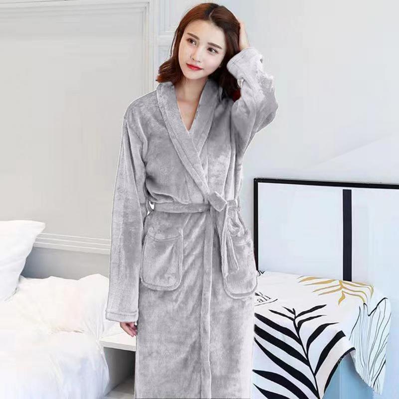 Soft Fluffy Bathrobe Cozy Unisex Winter Bathrobe with Lace Up Design Thick Warm Material Water Absorbent Features for Ultimate