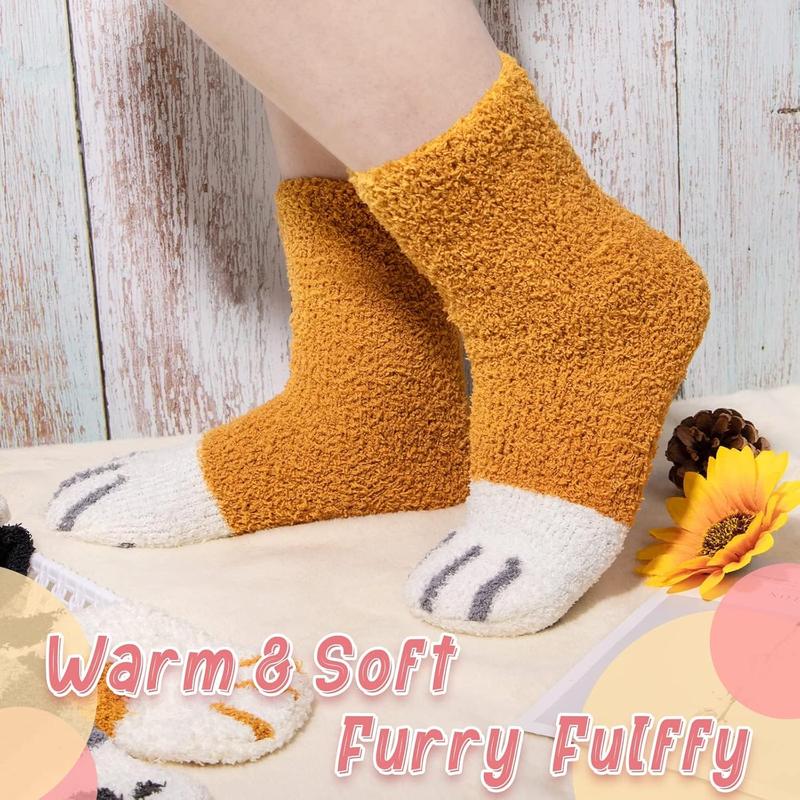 6 Pairs Women Fuzzy Fluffy Socks Cozy Slipper Socks Warm Soft Winter Plush Home Sleeping Socks Gifts