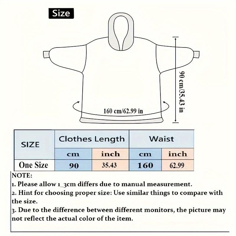 1pc Home Wearable Lazy Blanket Hooded Cold Wear Outdoor Cold Clothes Lazy Sweatshirt Soothing Fleece Thick Robe