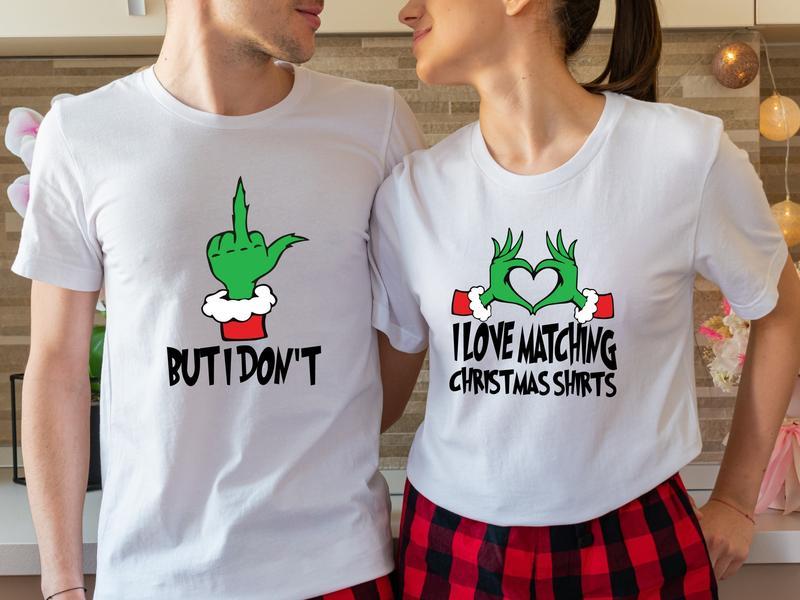 Funny Matching Christmas Couple Shirts, I Love Matching But I Don’t, Inspired Valentine’s Day and Holiday Gift, Perfect for Him & Her