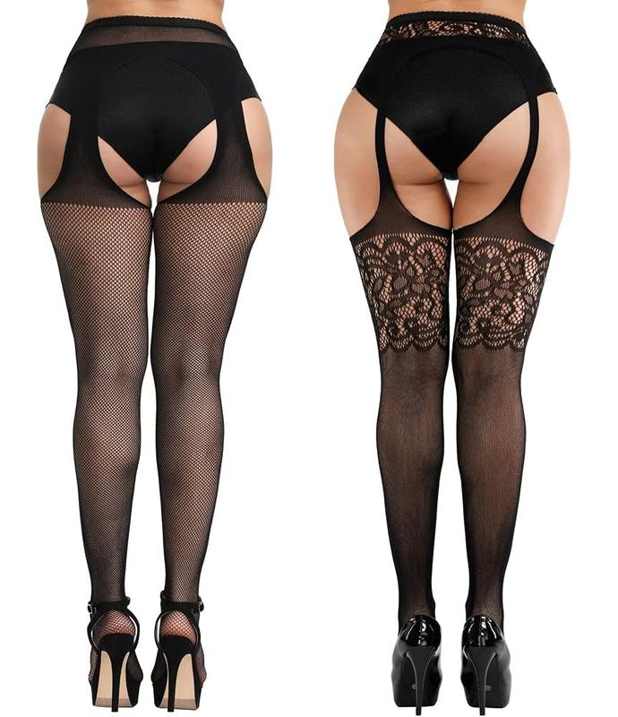 Garter Stockings For Women Thigh High Fishnet Stockings Suspender Pantyhose