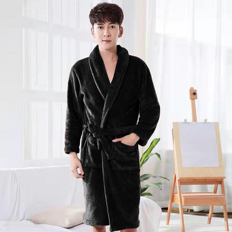 Soft Fluffy Bathrobe Cozy Unisex Winter Bathrobe with Lace Up Design Thick Warm Material Water Absorbent Features for Ultimate