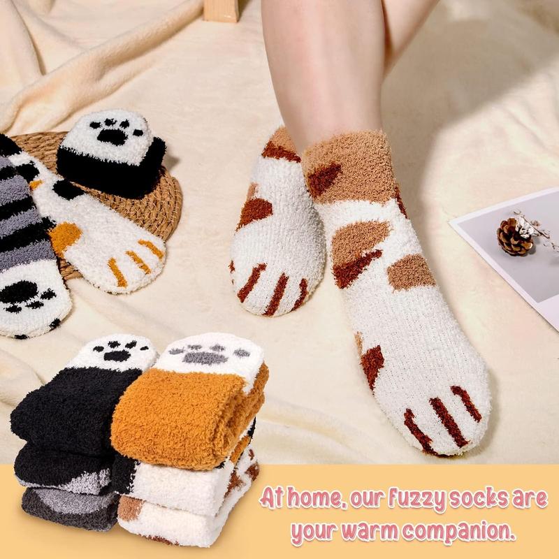 6 Pairs Women Fuzzy Fluffy Socks Cozy Slipper Socks Warm Soft Winter Plush Home Sleeping Socks Gifts