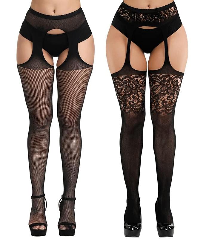 Garter Stockings For Women Thigh High Fishnet Stockings Suspender Pantyhose