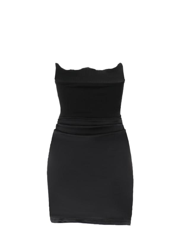 Women's Plain Ruched Tube Bodycon Dress, Solid Sleeveless Mini Dress for Party Club Dating Wear, Ladies Summer Clothes