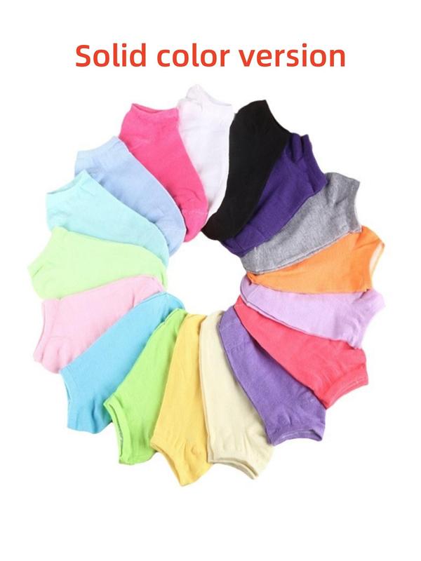 Women's Random Color Printed Ankle Socks, Casual Comfortable Breathable Socks for Daily Wear, Women's Socks for All Seasons.