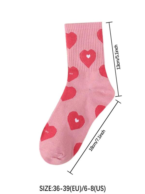 Women's Cartoon  & Letter Print Crew Socks, Cute Comfy Breathable Mid-calf Socks for Daily Wear, Women's Socks for All Seasons