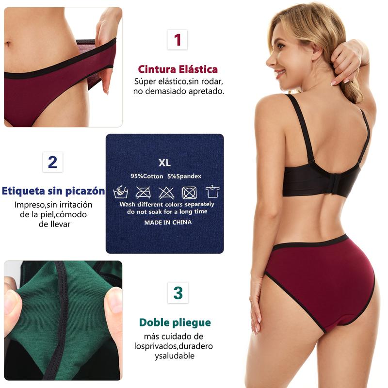 7 Pack Women Underwear Cotton Low Rise Briefs， Soft ComfyBreathable  for Daily Wear，Panties for  Women,Womenswear & UnderwearSummer Outfits 2024 Lady Comfort Basic Minimalist shapewear print cintura  hand  solid Sexy   bikini  do not dry clean panties