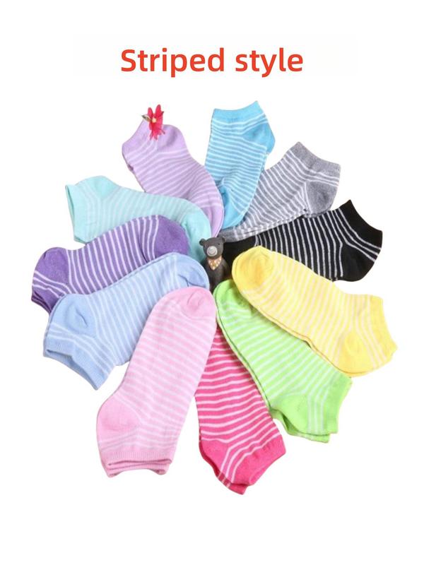 Women's Random Color Printed Ankle Socks, Casual Comfortable Breathable Socks for Daily Wear, Women's Socks for All Seasons.