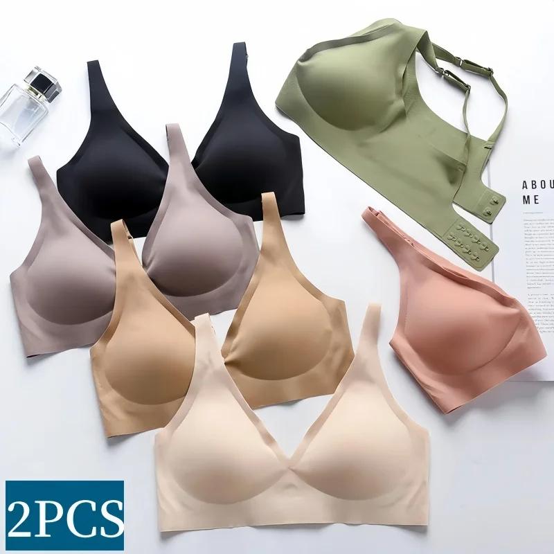 2Pcs Set Seamless Bra Women Underwear Wireless Brassiere Soft Padded Intimate Female Push Up Sexy Lingerie Underwear Sleepwears