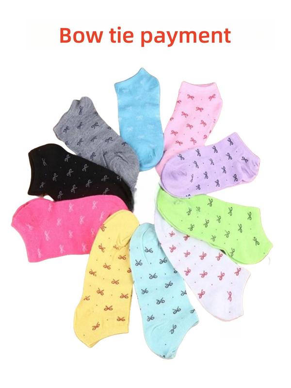 Women's Random Color Printed Ankle Socks, Casual Comfortable Breathable Socks for Daily Wear, Women's Socks for All Seasons.