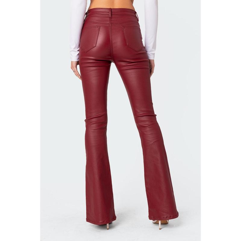 Luna Faux Leather Flare Jeans