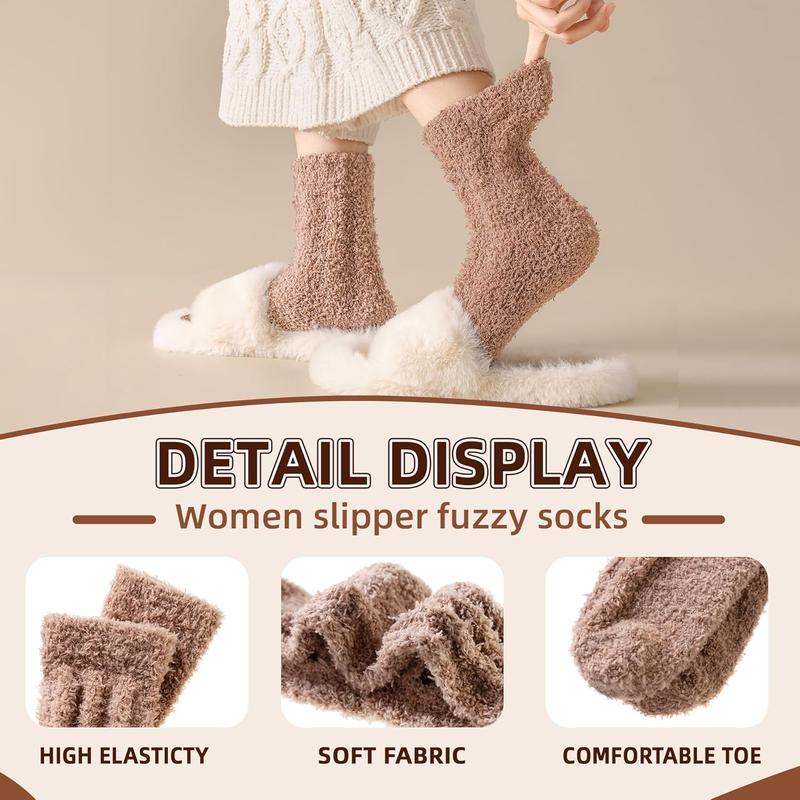 Womens Fuzzy Socks Soft Cozy Fluffy Slipper Winter Socks Warm Plush Sleeping Christmas Socks