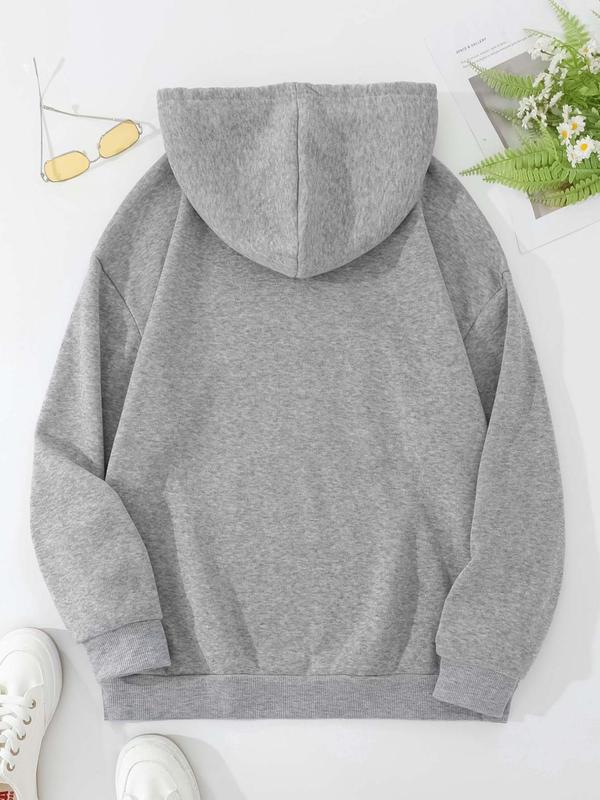  Cartoon Mouse Print Hoodie, Casual Long Sleeve Hooded Sweatshirt for Spring & Fall, Women's Clothing for Daily Wear