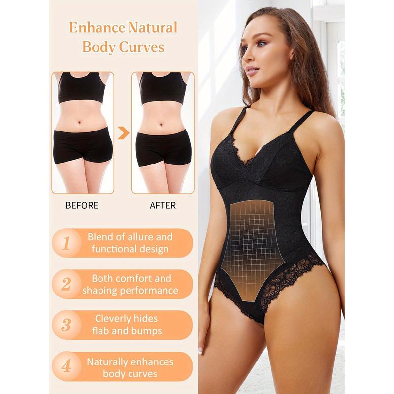 Tummy Control Lace Bodysuit for Women Thong Body Suit Fashion Summer Basic Body Suit Tops