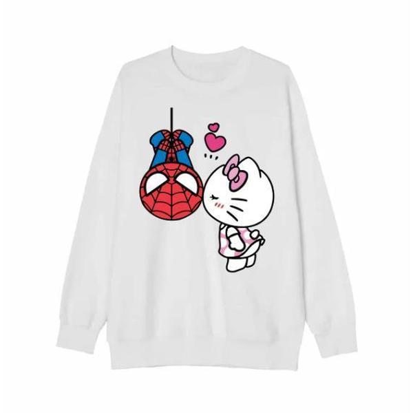 Hullo Kjtty Cat and Hero Spider Matching Couple Shirt zJ7fa