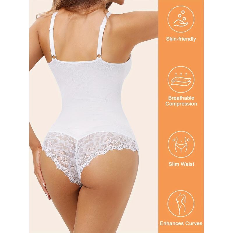 Tummy Control Lace Bodysuit for Women Thong Body Suit Fashion Summer Basic Body Suit Tops