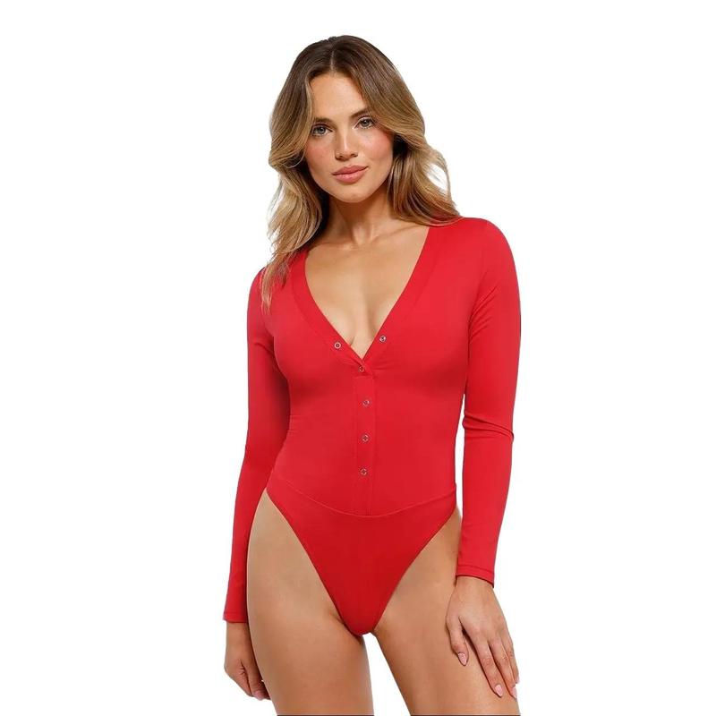 Popilush Redtag Thermal Shapewear Long Sleeve Tummy Control Bodysuit Christmas