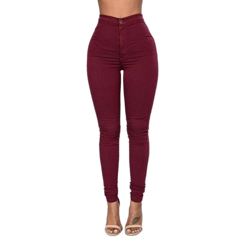 Fashion Women Pants, High Waist Leggings, Sexy Slim Pencil Skinny Pants Trousers, Solid Color Tummy Control Pants