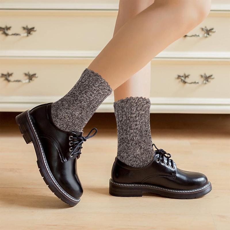 Wool Socks for Women, 5 Pairs of Warm Winter Cozy Thermal Thick Socks Gifts for Women