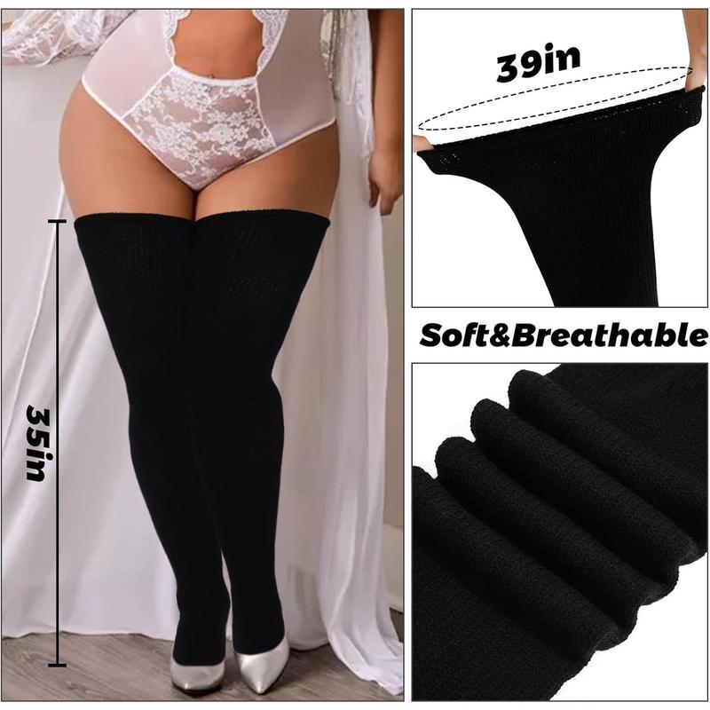 Plus Size Thigh High Socks for Thick Thighs Women- Extra Long Widened Extra Long Thick Knit